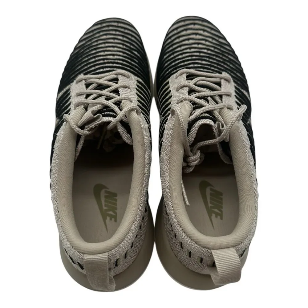 Nike Roshe Two Flyknit Running Shoes Womens 7 Natural Olive Black‎ 844929-200